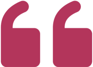 Pink quotation marks on black background.